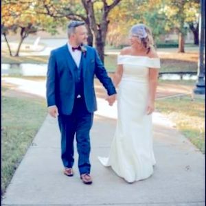 Off the shoulder wedding dress size 14